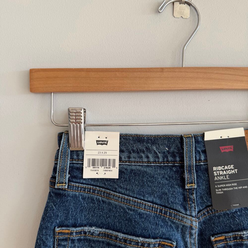Levi's Ribcage Straight Ankle Denim High Rise Jeans Blue 23 NWT - Picture 11 of 14